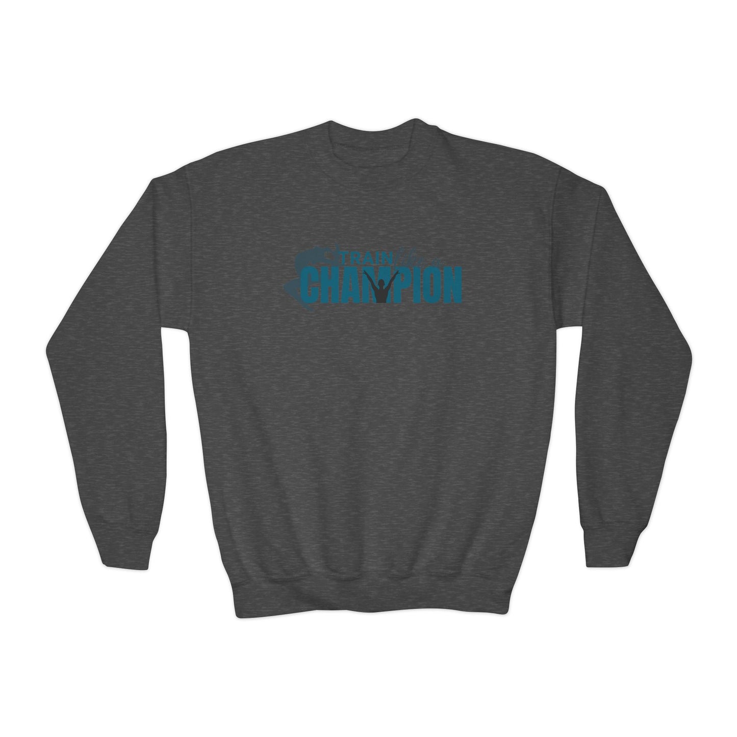 Train Like a Champion Youth Crewneck Sweatshirt - Motivational Athletic Apparel