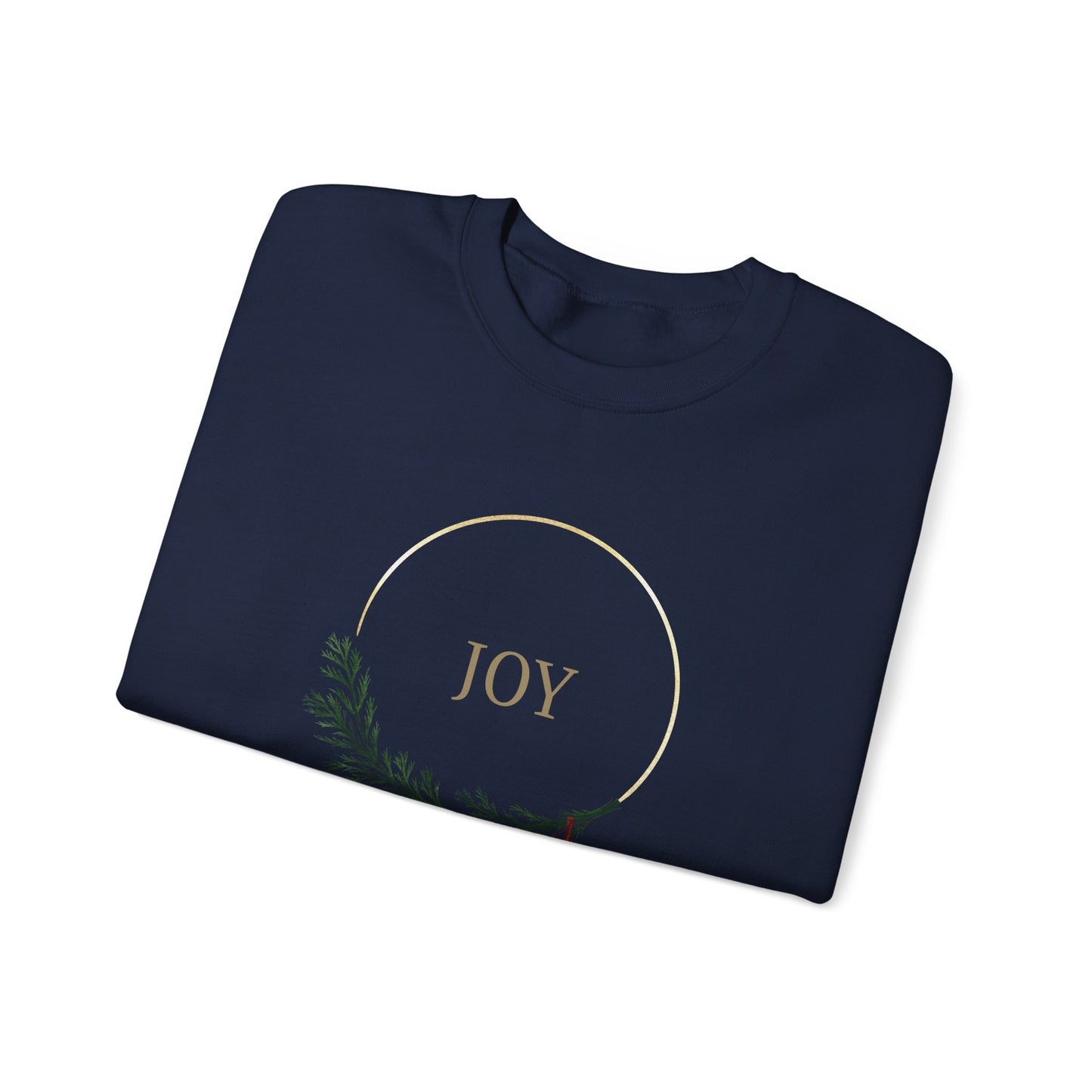 Joy Wreath Crewneck Sweatshirt — Minimal Holiday Comfort