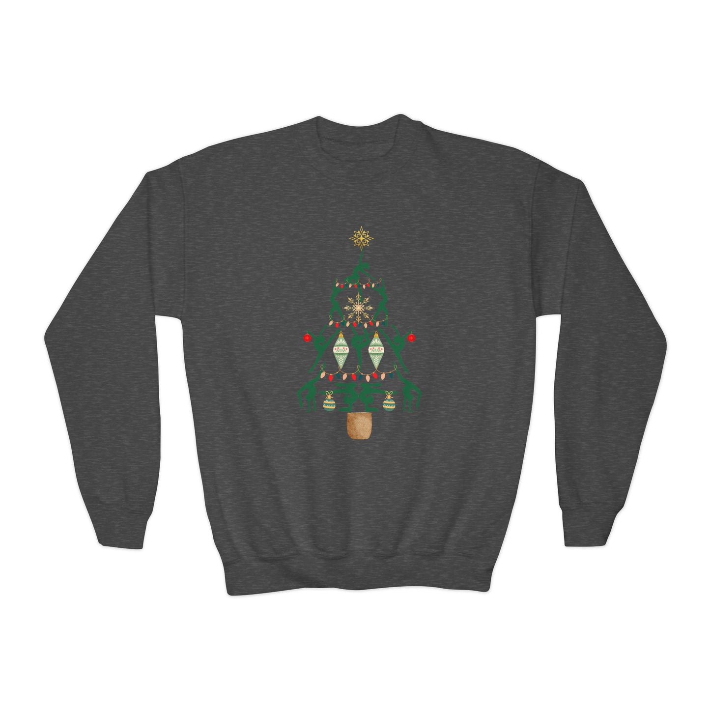 Christmas Tree Gymnastics Youth Crewneck