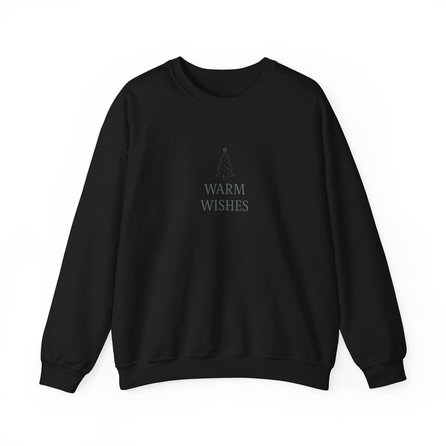 WARM WISHES Crewneck — Minimal Cozy Tree Sweatshirt