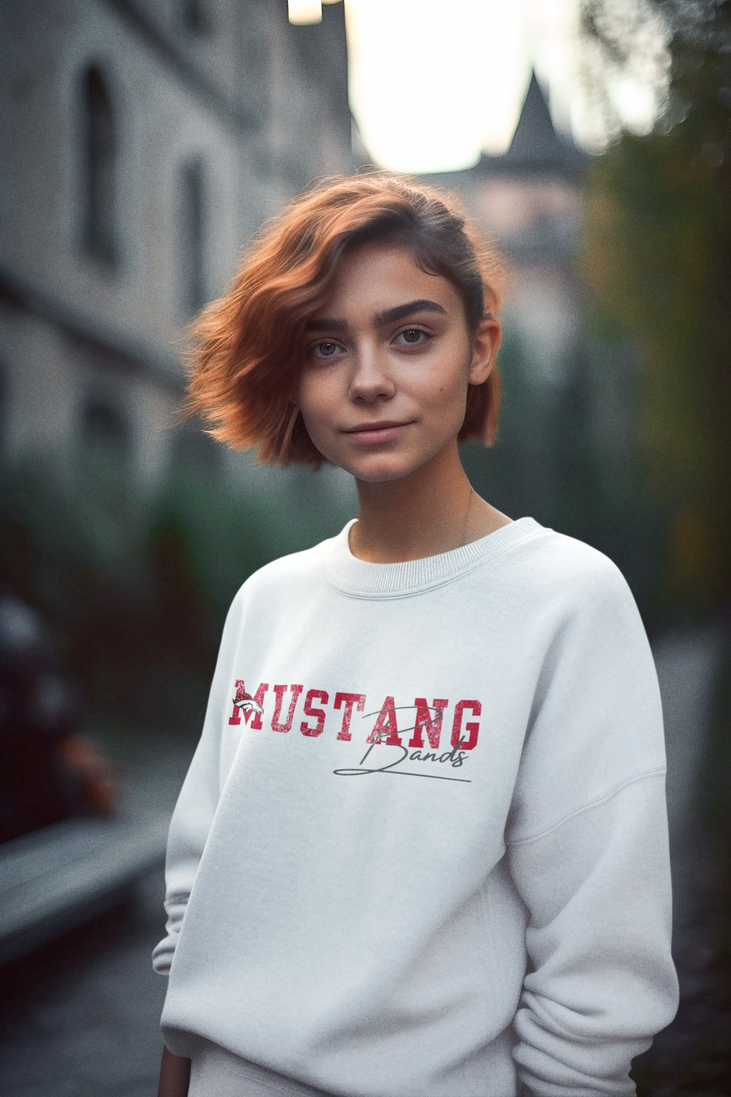 Mustang Bands Crewneck Sweatshirt - Cozy Unisex Sweater, Perfect for Concerts, Casual Wear, Gifts, Music Lovers, Fall Fashion
