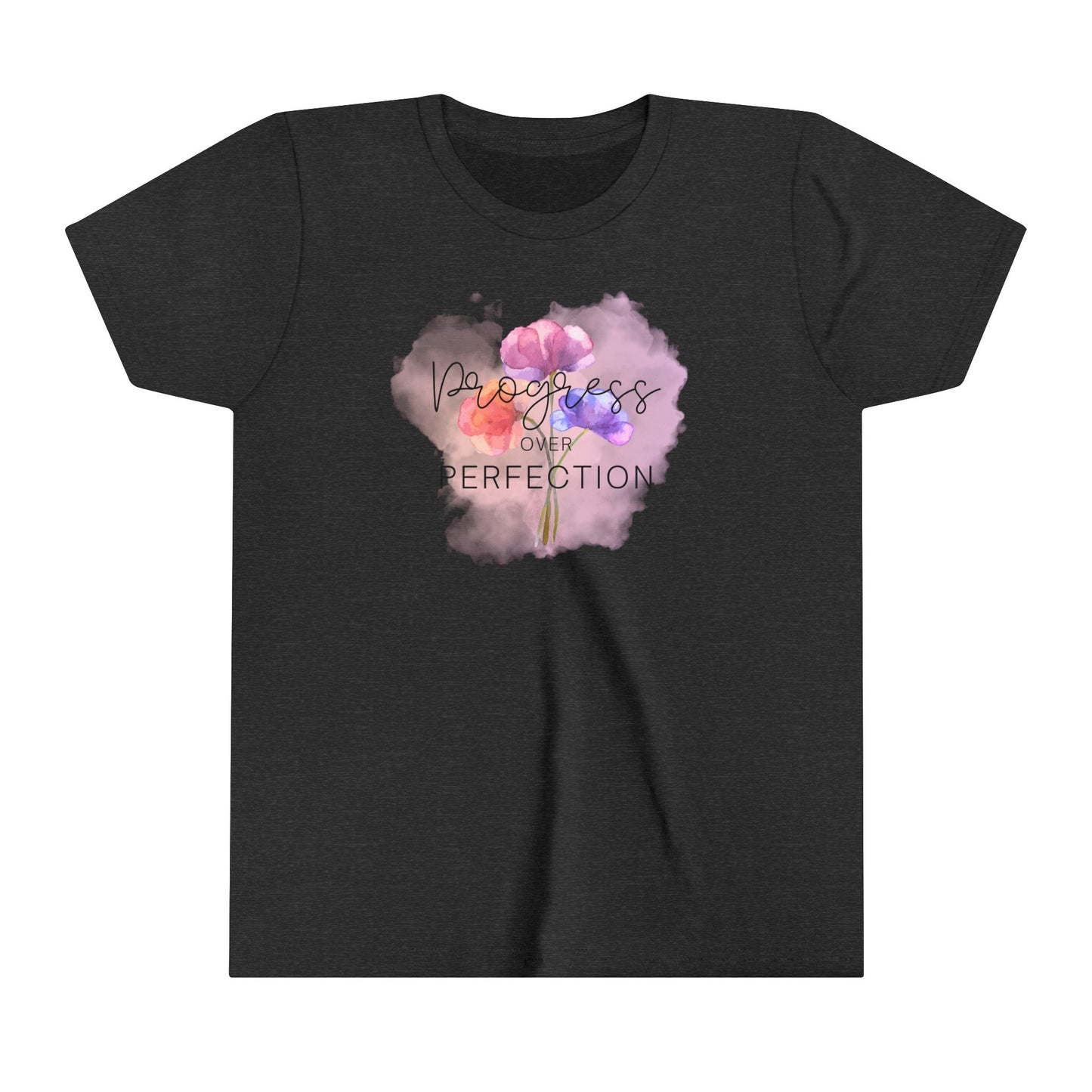 Progress over Perfection Floral Youth Short Sleeve Tee