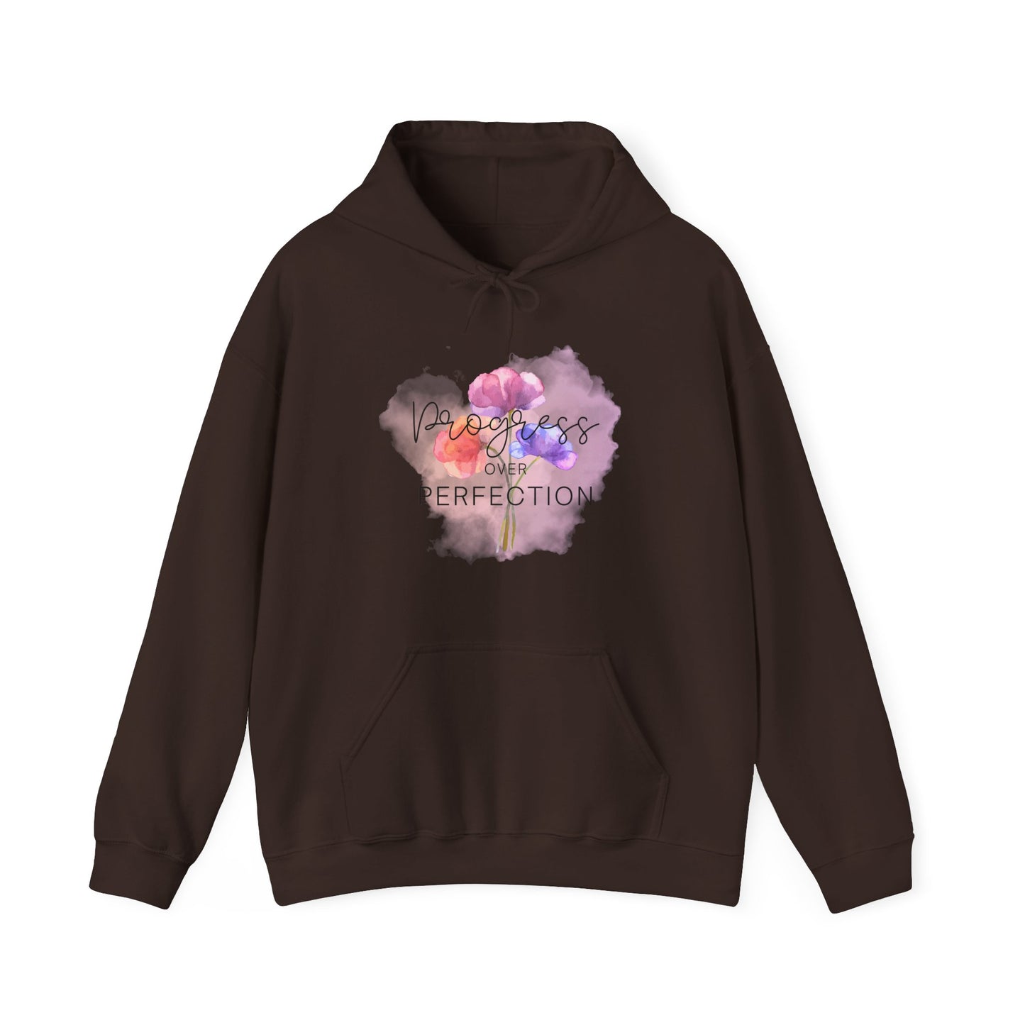 Progress over Perfection Floral Hooded Sweatshirt