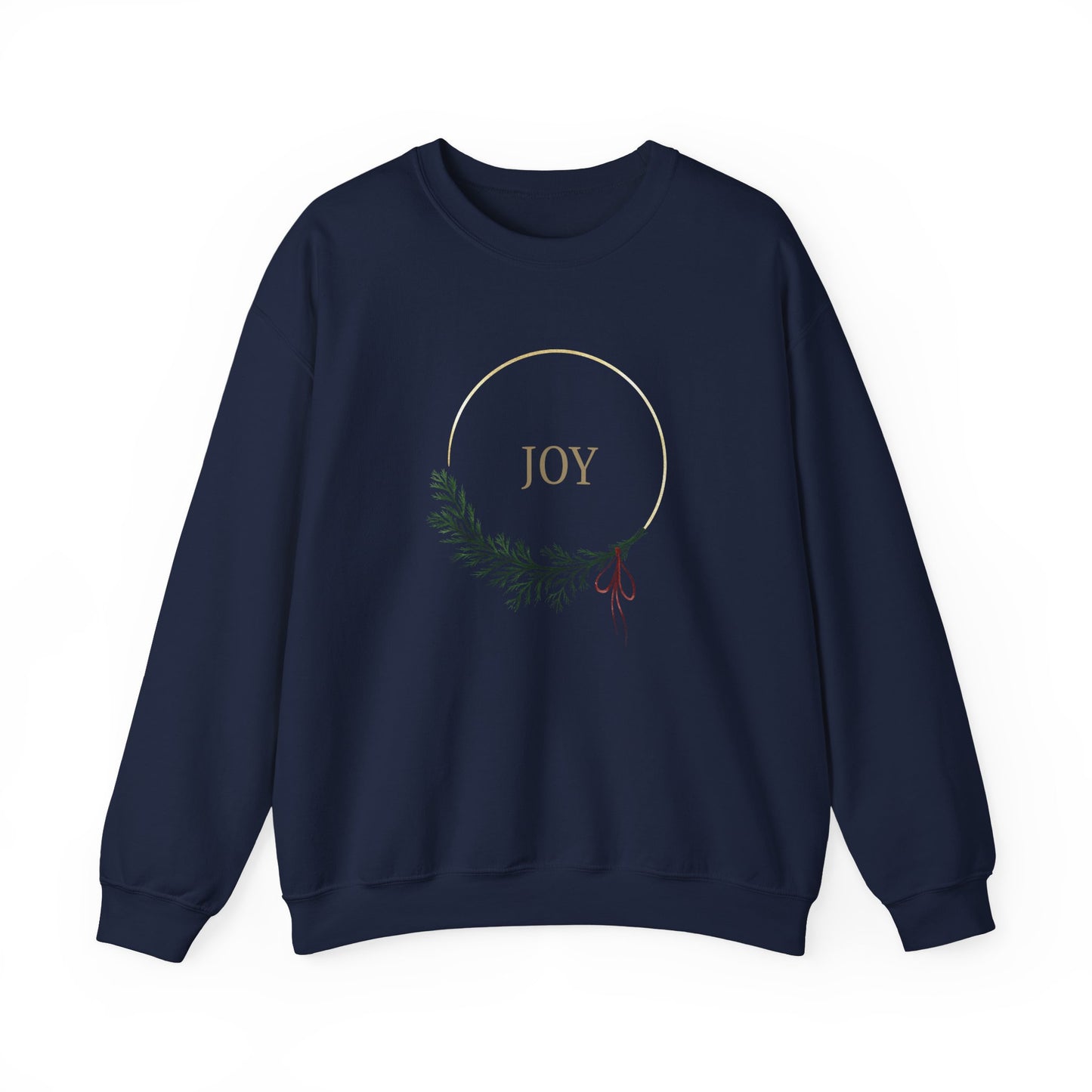 Joy Wreath Crewneck Sweatshirt — Minimal Holiday Comfort