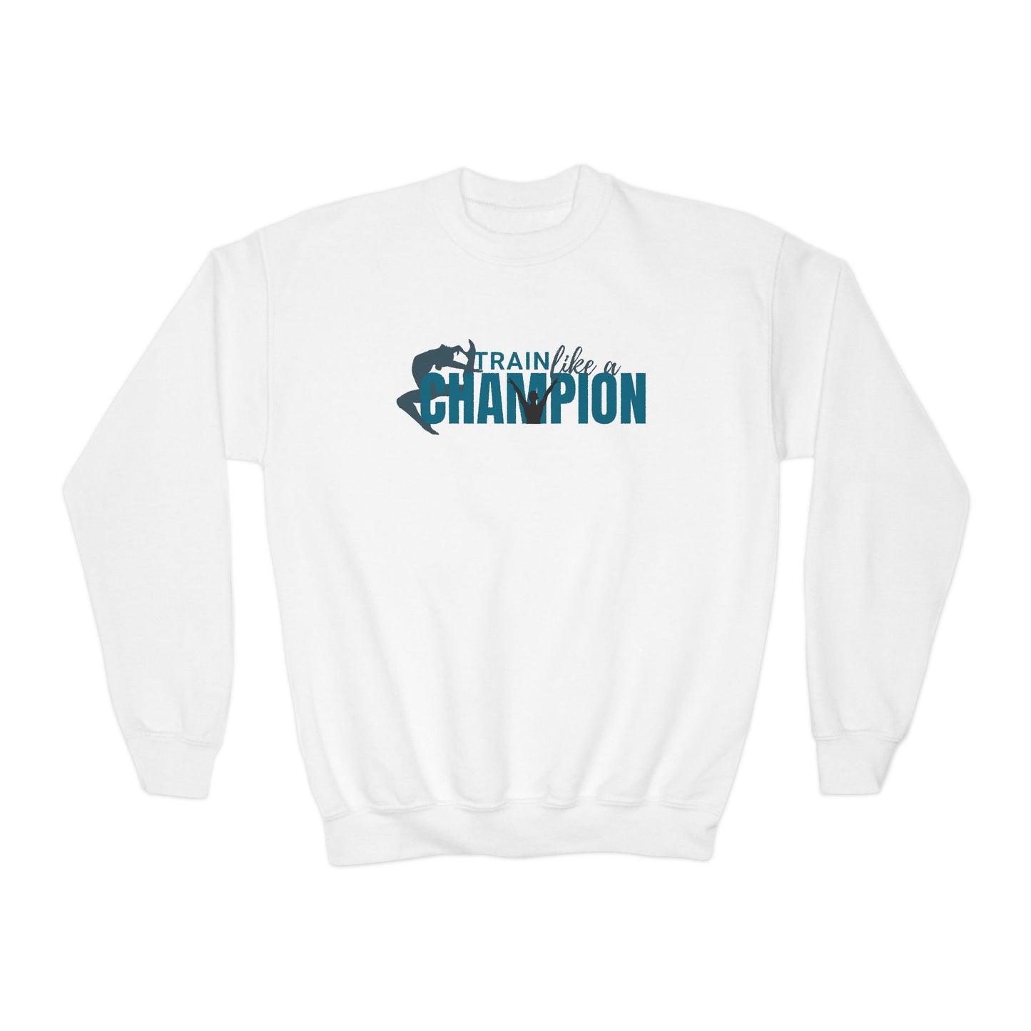 Train Like a Champion Youth Crewneck Sweatshirt - Motivational Athletic Apparel
