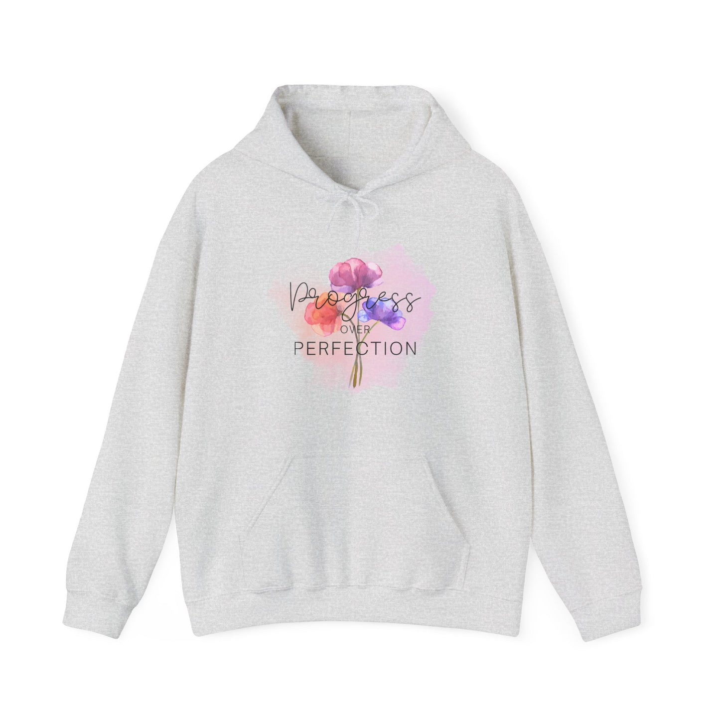 Progress over Perfection Floral Hooded Sweatshirt