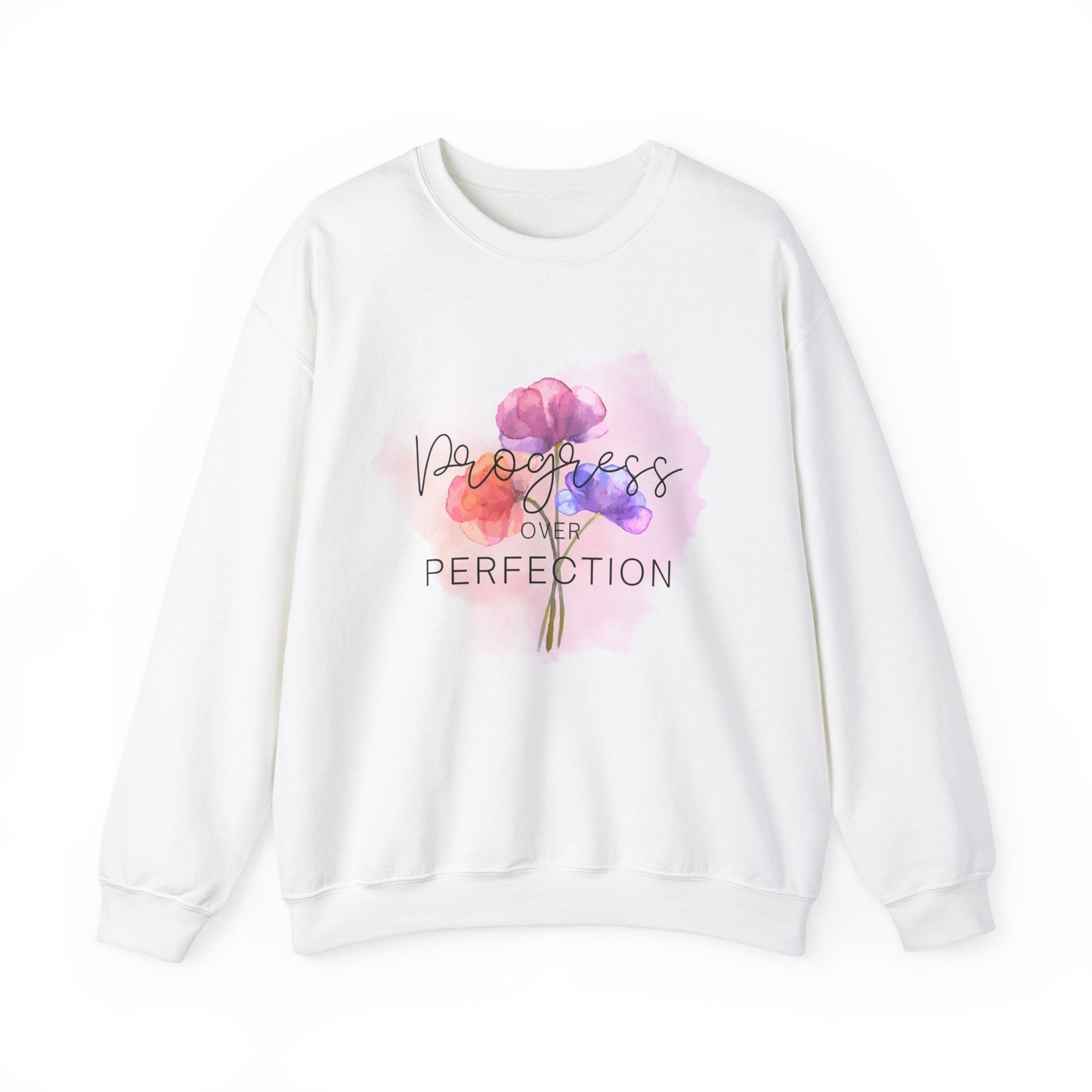 Progress over Perfection Floral Crewneck Sweatshirt
