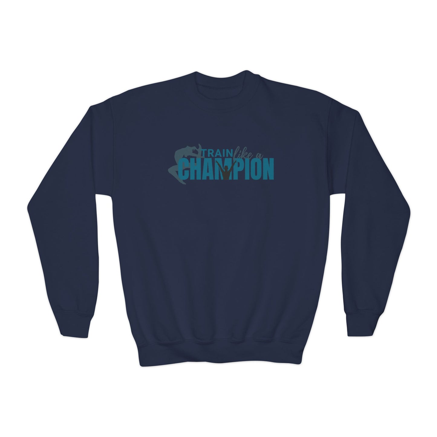 Train Like a Champion Youth Crewneck Sweatshirt - Motivational Athletic Apparel