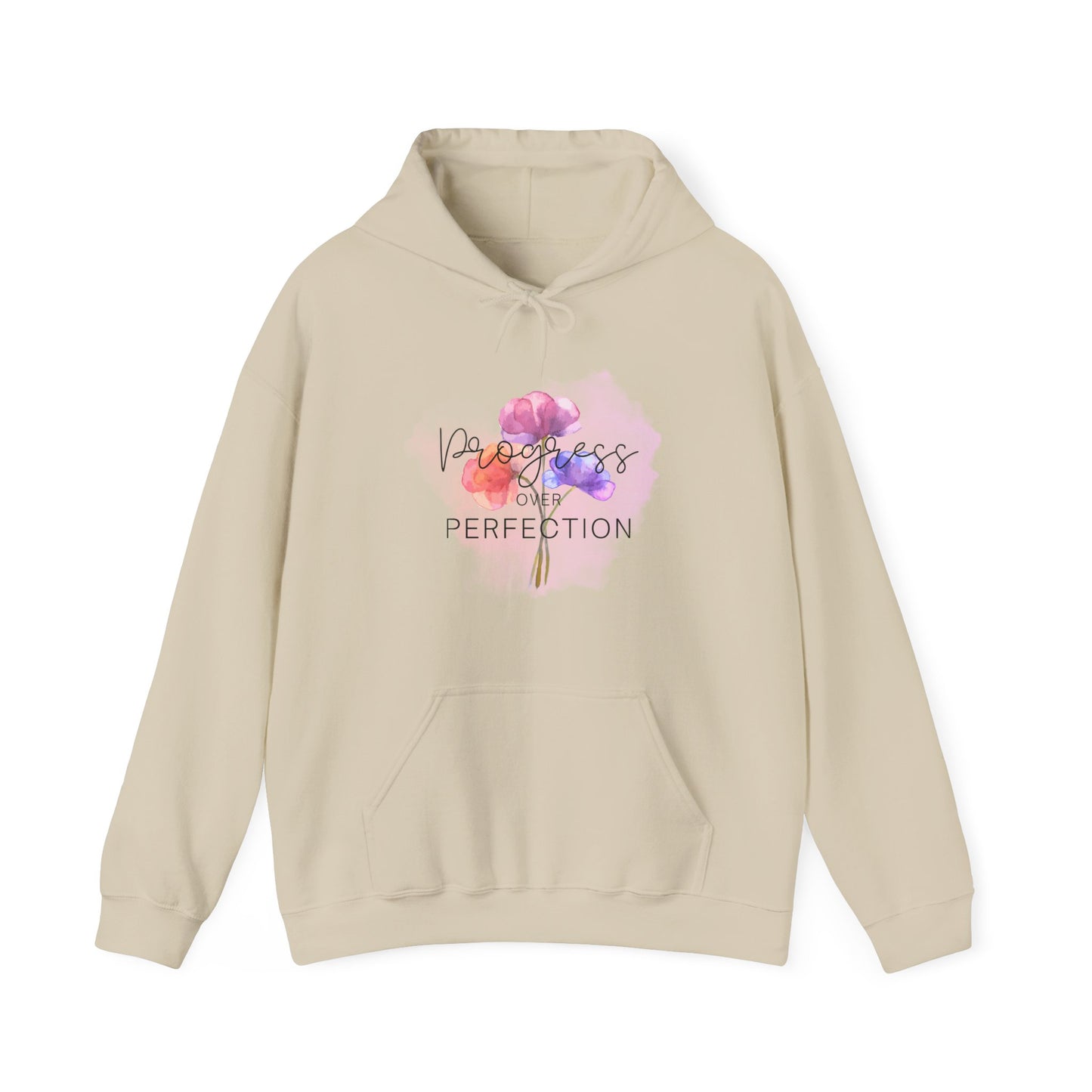 Progress over Perfection Floral Hooded Sweatshirt
