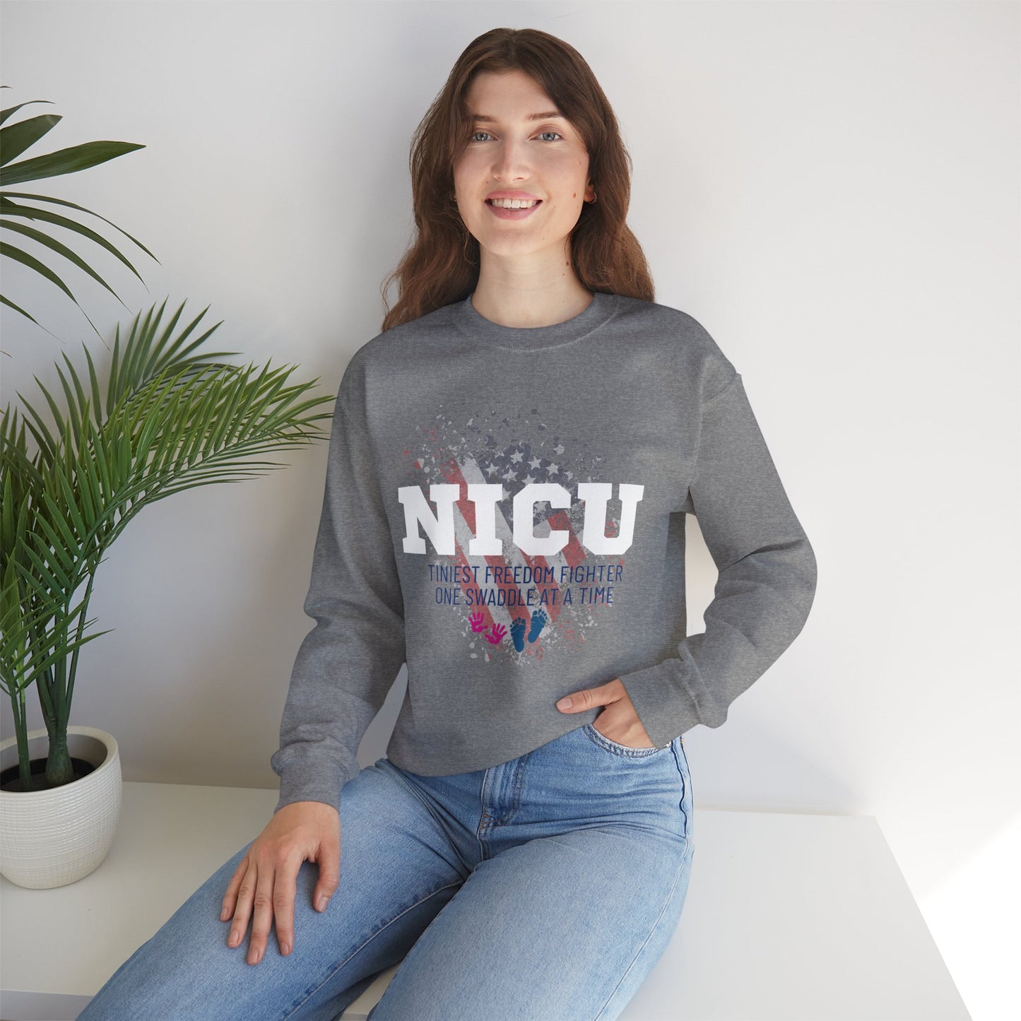 TINIEST FREEDOM FIGHTER NICU Crewneck Sweatshirt
