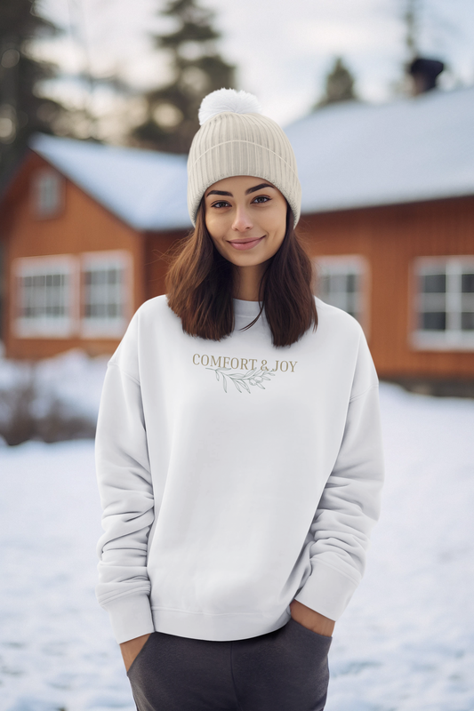 Comfort & Joy Crewneck Sweatshirt — Minimal Holiday Cozy Pullover
