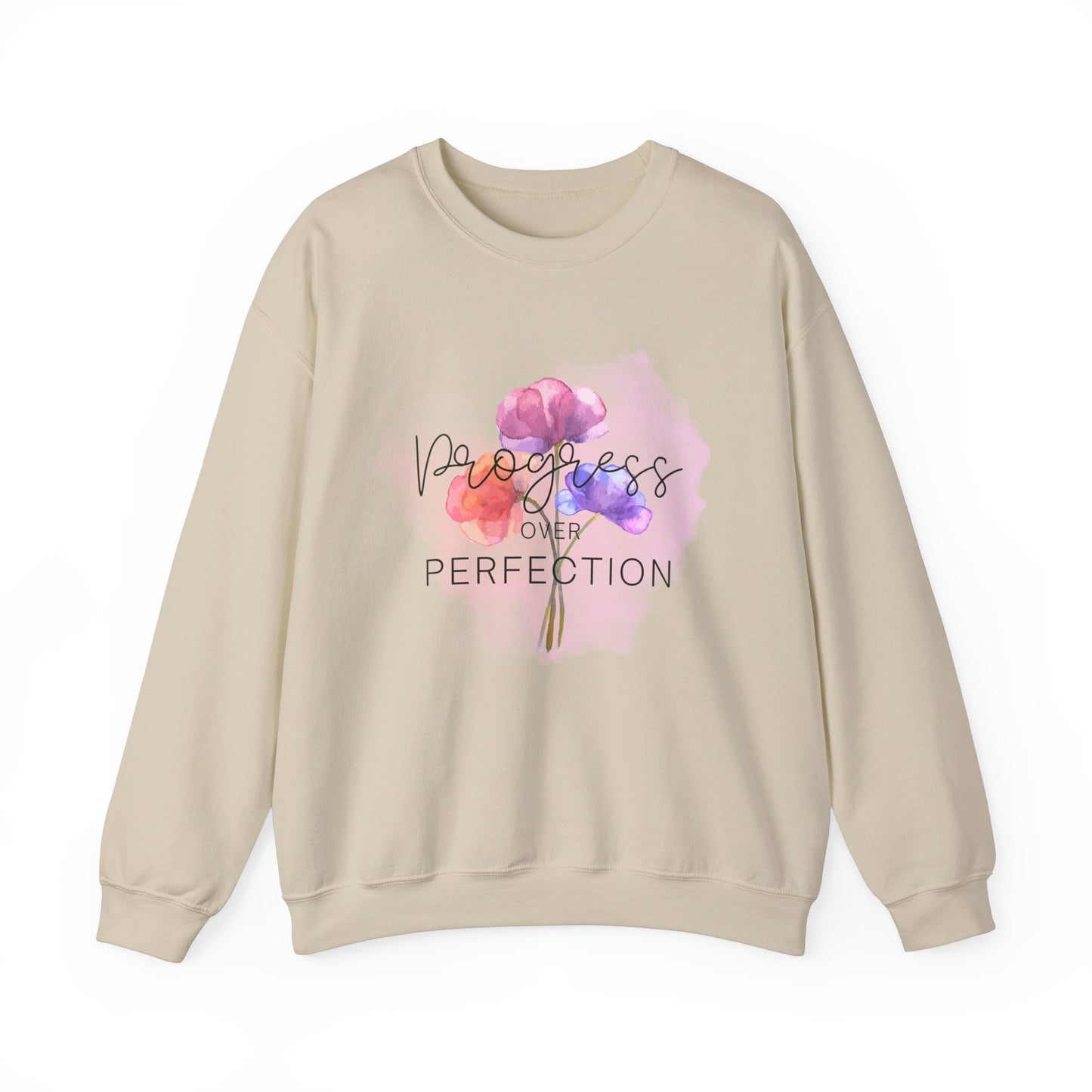 Progress over Perfection Floral Crewneck Sweatshirt