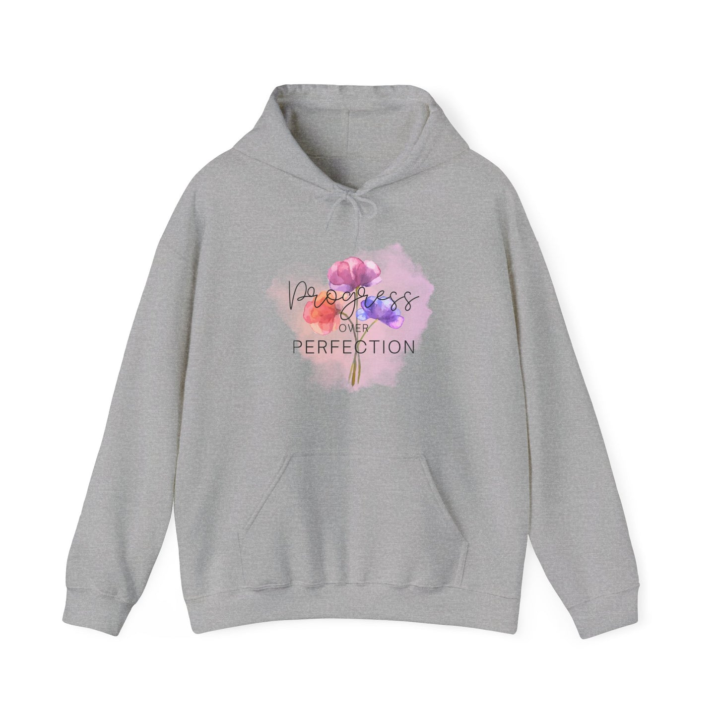 Progress over Perfection Floral Hooded Sweatshirt