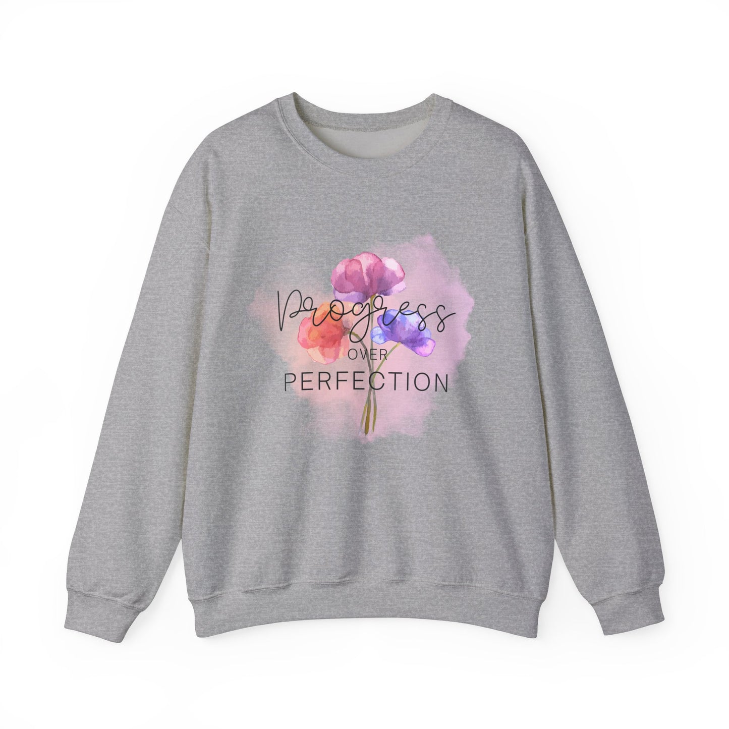 Progress over Perfection Floral Crewneck Sweatshirt