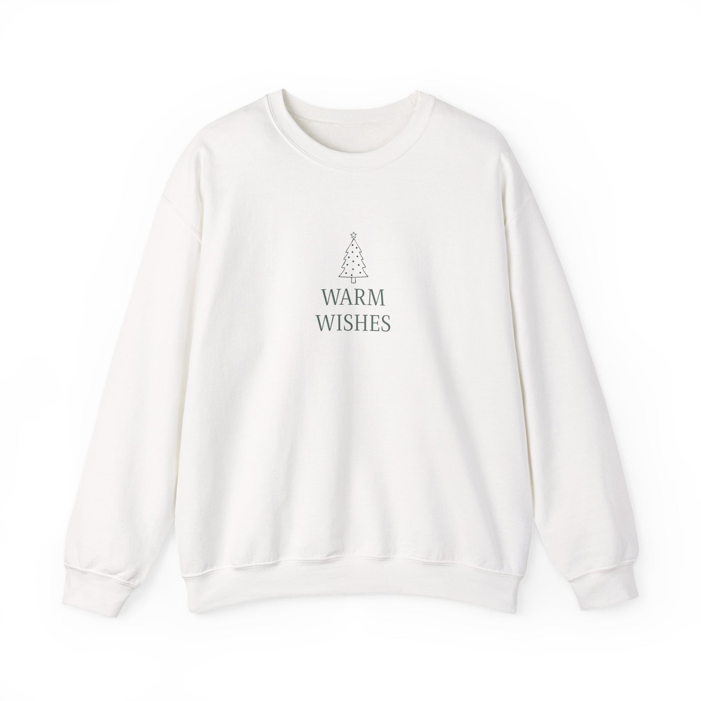 WARM WISHES Crewneck — Minimal Cozy Tree Sweatshirt