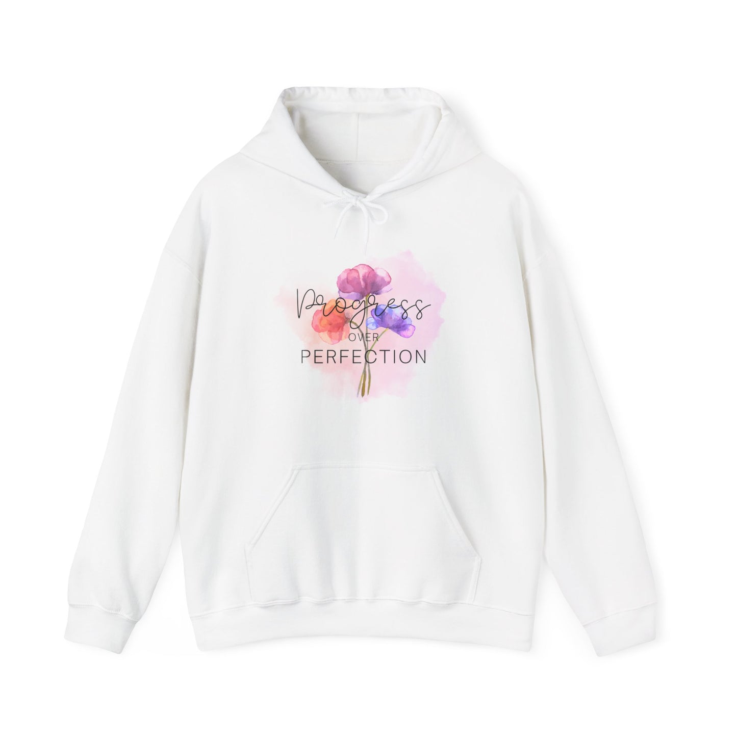 Progress over Perfection Floral Hooded Sweatshirt