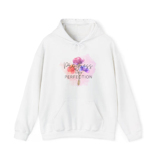 Progress over Perfection Floral Hooded Sweatshirt