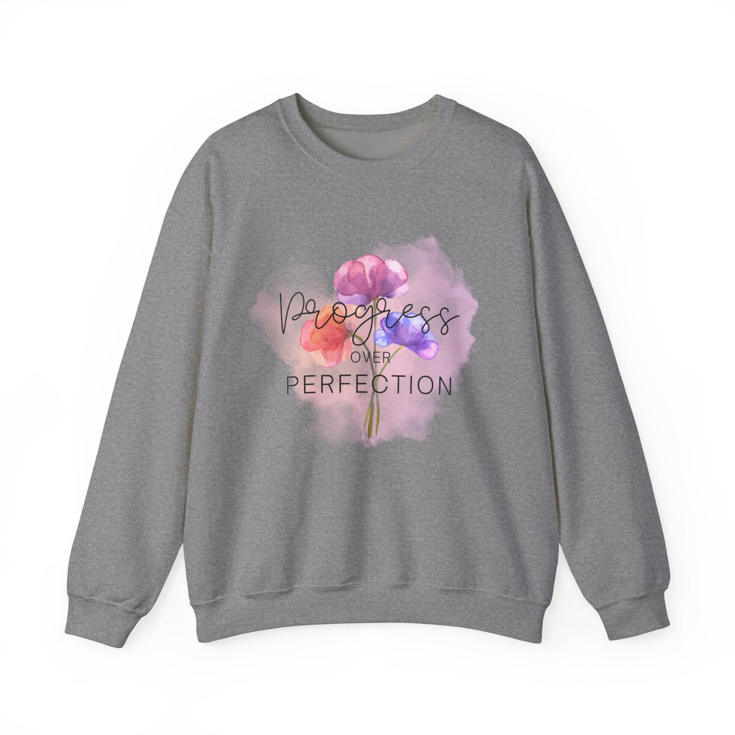 Progress over Perfection Floral Crewneck Sweatshirt