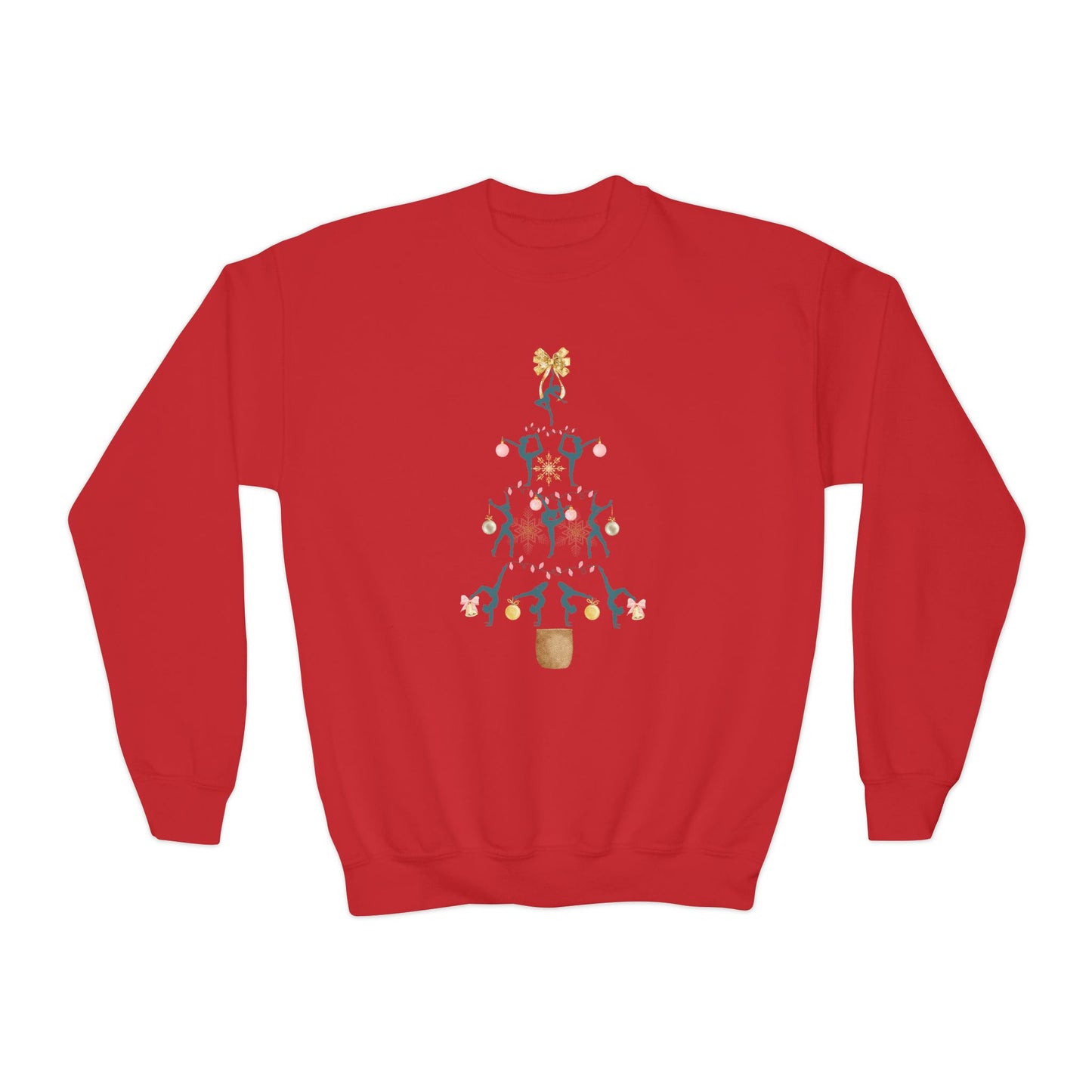 Youth Sweatshirt — Dancer Christmas Tree Holiday Crewneck
