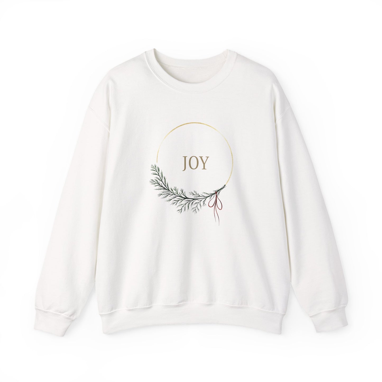 Joy Wreath Crewneck Sweatshirt — Minimal Holiday Comfort