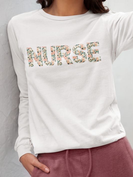 NURSE Flower Long Sleeve Tee