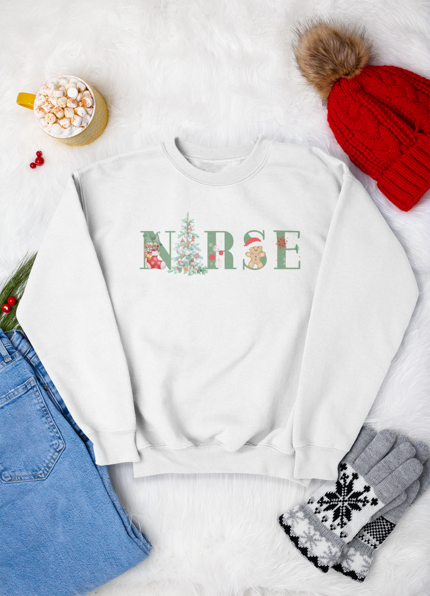 Christmas NURSE Crewneck Sweatshirt