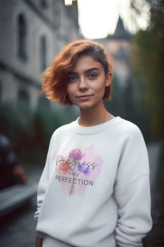 Progress over Perfection Floral Youth Sweatshirt