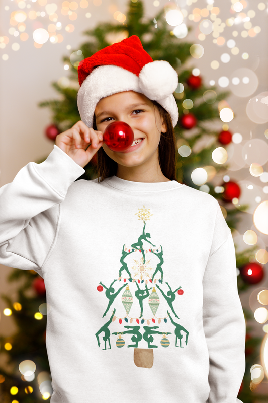 Christmas Tree Gymnastics Youth Crewneck